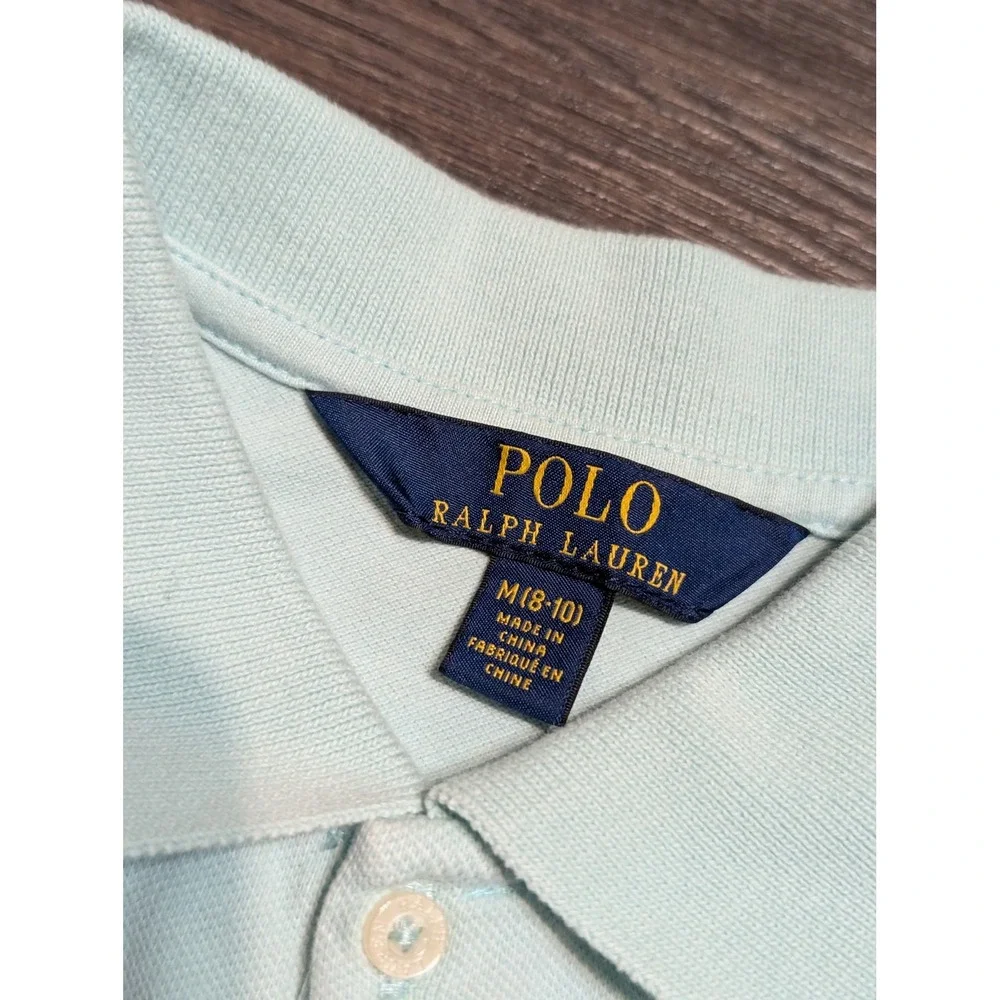 Polo Ralph Lauren Girls Medium 8-10 Sleeveless Polo Shirt Blue‎ Mint NWT